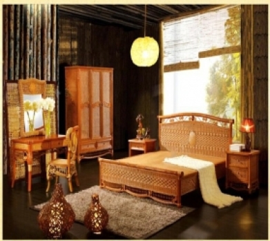 Rattan +wood Bed RWB 02