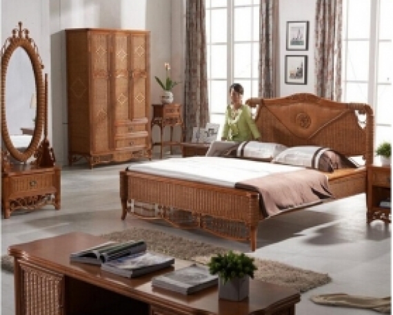 Rattan +wood Bed RWB 04