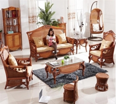 Rattan +wood safa RWSA 17