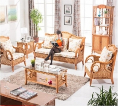 Rattan +wood safa RWSA 19