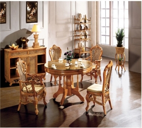 Rattan Wood Dining Set RWDS 02