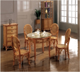 Rattan Wood Dining Set RWDS 03