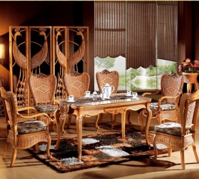 Rattan Wood Dining Set RWDS 04