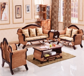 Rattan +wood safa RWSA 09