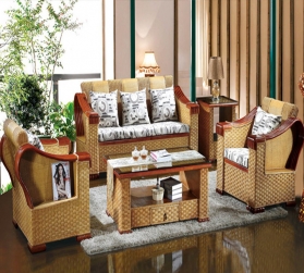 Rattan +wood safa RWSA 12