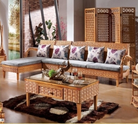 Rattan +wood safa RWSA 16