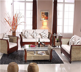 Rattan +wood safa RWSA 21